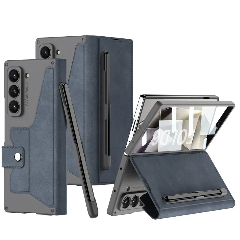 Shockproof Leather Case with Screen Protection For Samsung Galaxy Z Fold 6